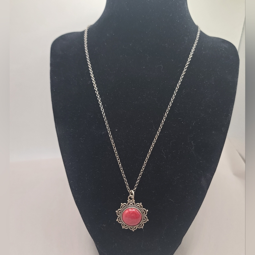 Vintage Gothic Red Pendant Necklace